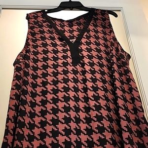 Torrid Pink and Black Houndstooth Blouse